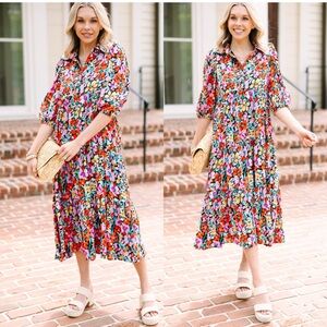 Looking For You Violet Purple Ditsy
Floral Midi Dress size medium